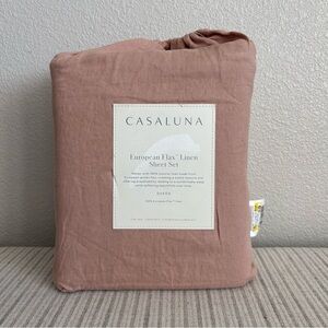 NWT Queen 100% Linen Sheet Set Adobe Clay - Casaluna